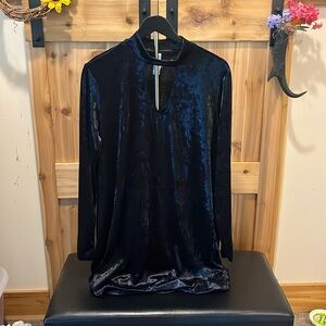 M.FASIS WOMENS SZ 1X BLACK VELVET MIDI DRESS